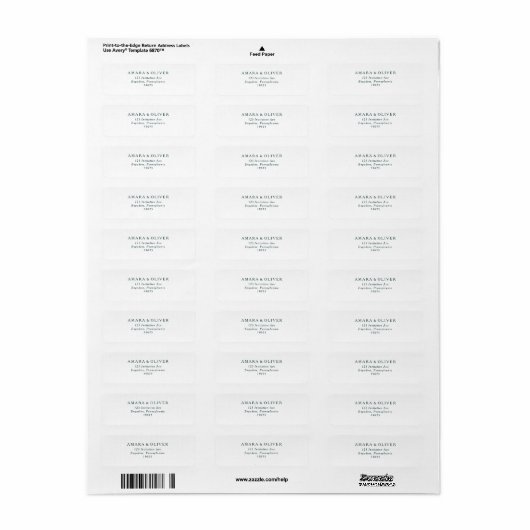 Green Typography Return Address Label (Full Sheet)