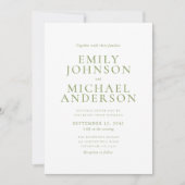 Green Typography Wedding Invitation Kaart (Voorkant)