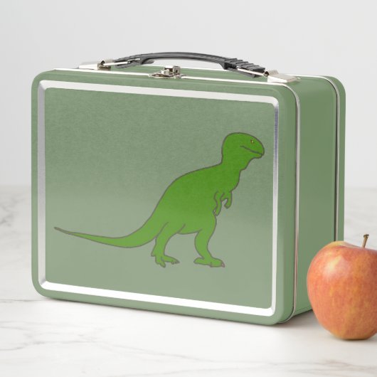 Green Tyrannosaurus Dinosaur Lunch Box (In situ)