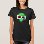Green Ufo With 3d Glasses T-shirt (Voorkant)