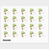 Green Umbrella Baby shower Stickers (Vel)