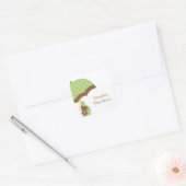 Green Umbrella Baby shower Stickers (Envelop)