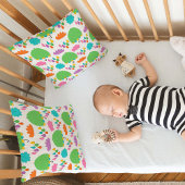 Green Umbrellas with Clouds and Raindrops Kussen