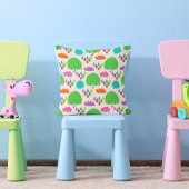 Green Umbrellas with Clouds and Raindrops Kussen