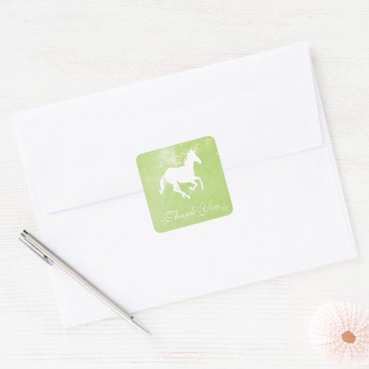 Green Unicorn Dank u Stickers (Envelop)