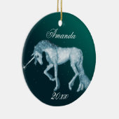 Green Unicorn Fantasy Keramisch Ornament (Rechts)