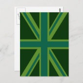 Green Union Jack Flag Decor Briefkaart (Voorkant / Achterkant)