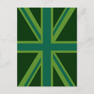 Green Union Jack Flag Decor Briefkaart
