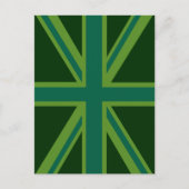 Green Union Jack Flag Decor Briefkaart (Voorkant)