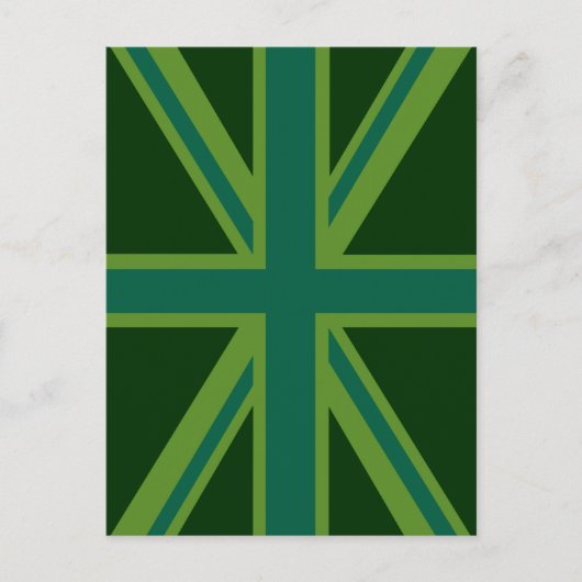 Green Union Jack Flag Decor Briefkaart (Voorkant)