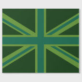 Green Union Jack Flag Decor Cadeaupapier (Vlak)