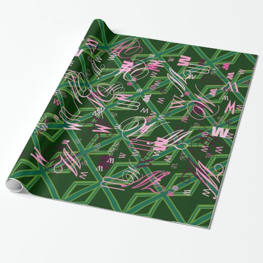 Green Union Jack Flag Decor Cadeaupapier (Uitgerold)