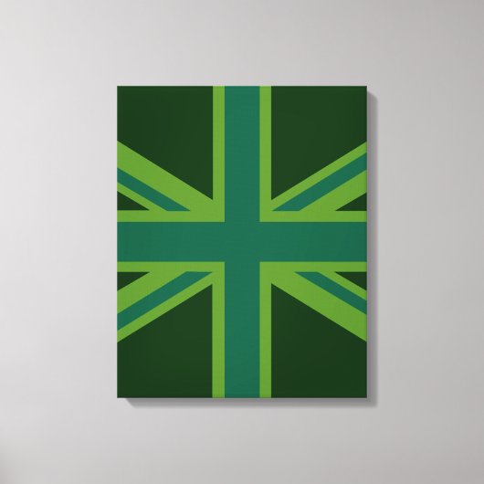 Green Union Jack Flag Decor Canvas Afdruk (Voorkant)