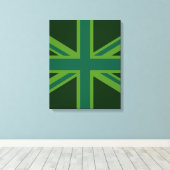 Green Union Jack Flag Decor Canvas Afdruk (Insitu (Houten vloer))