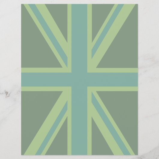 Green Union Jack Flag Decor Flyer (Achterkant)