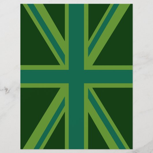 Green Union Jack Flag Decor Flyer (Voorkant)