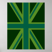 Green Union Jack Flag Decor Poster (Voorkant)