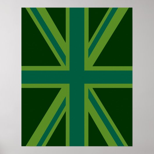 Green Union Jack Flag Decor Poster (Voorkant)