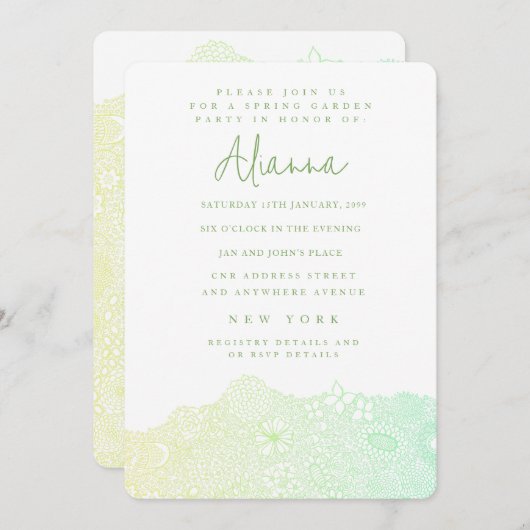 Green Unique Garden Scene Artiest Verjaardagsfeest Kaart (Voorkant / Achterkant)