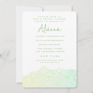 Green Unique Garden Scene Artiest Verjaardagsfeest Kaart