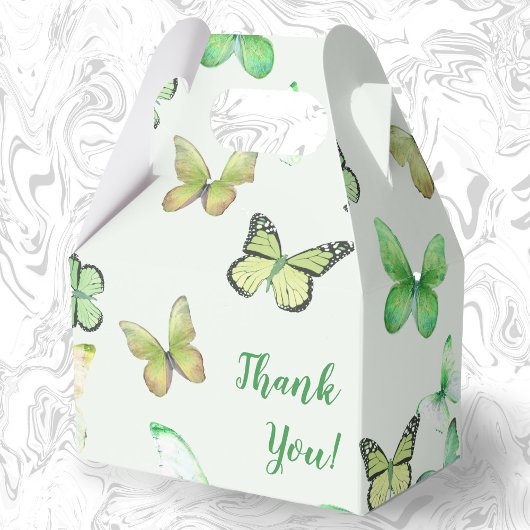 Green Unisex Butterfly Baby shower Bedankt Bedankdoosjes