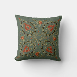 Green Uzbekistan design on Pillow Kussen