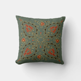 Green Uzbekistan design on Pillow Kussen