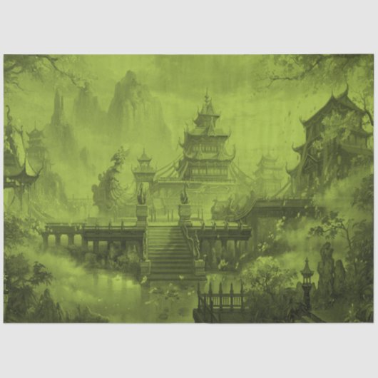 Green van Aziatische Pagoda Tissue Paper Tissuepapier (Voorkant)