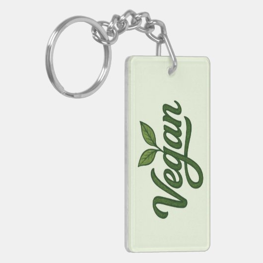 Green Vegan Sleutelhanger (Voorkant Links)