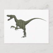 Green Velociraptor Dinosaur Briefkaart (Voorkant)
