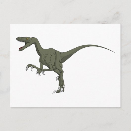 Green Velociraptor Dinosaur Briefkaart (Voorkant)