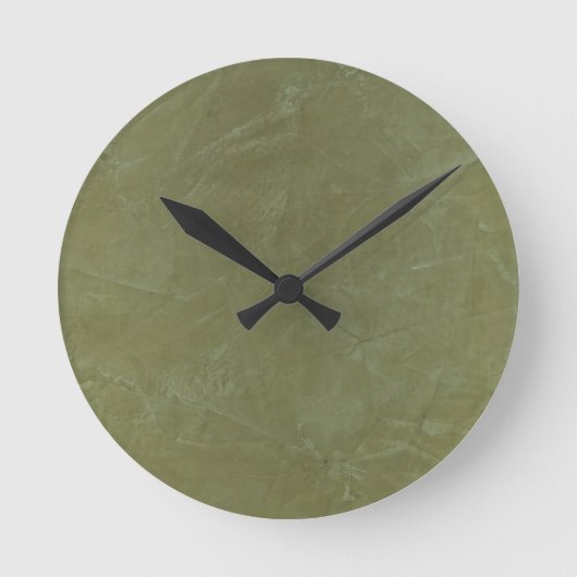 Green Venetian Plaster Ronde Klok (Voorkant)