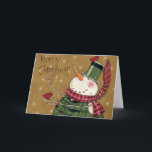 Green Vested Snowman Feestdagen Kaart<br><div class="desc">© Anne Tavoletti/Wild Apple | Afbeelding-ID: SID14068_Green_Vested_Snowman.pdf |</div>