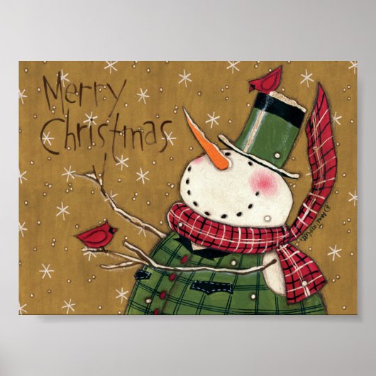 Green Vested Snowman Poster (Voorkant)