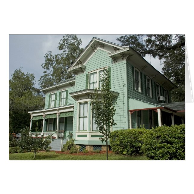Green Victoriaans House Card (Voorkant Horizontaal)