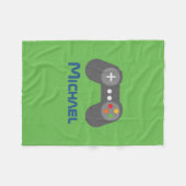Green Video Game Controller Fleece Deken (Voorkant (Horizontaal))