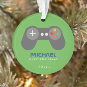 Green Video Game Controller Kinderen Kerstmis Ornament