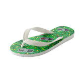 Green Video Game Nostalgia Kinder Teenslippers (Schuin)