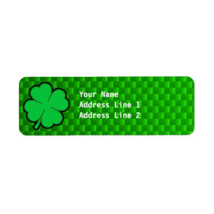 Green Vier Leaf Clover Etiket