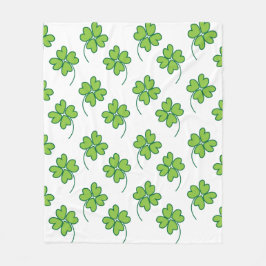 Green Vier Leaf Clover Fleece Deken