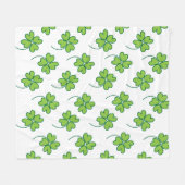 Green Vier Leaf Clover Fleece Deken (Voorkant (Horizontaal))