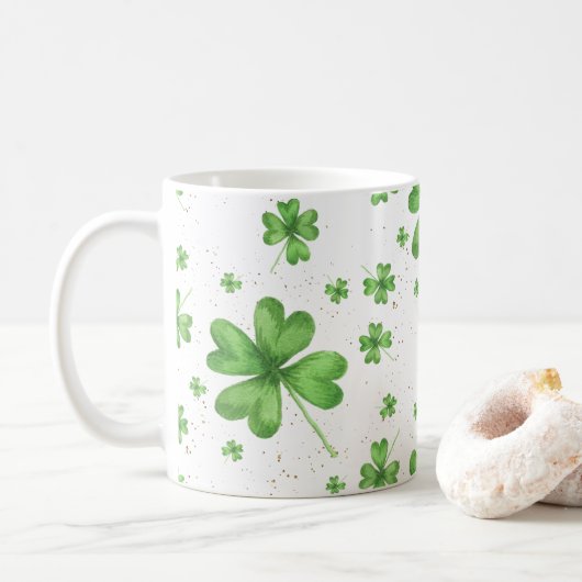 Green Vier Leaf Clover Koffiemok (Met donut)