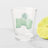 Green Vier Leaf Clover Lucky Shot Glass Glas (Achterkant)