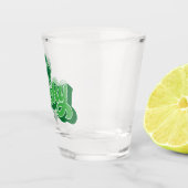 Green Vier Leaf Clover Lucky Shot Glass Glas (Rechts)