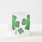 Green Vier Leaf Clover Matglas Koffiemok (Voorkant links)