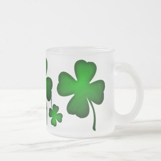 Green Vier Leaf Clover Matglas Koffiemok (Rechts)