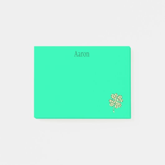 Green Vier Leaf Clover Post-it® Notes (Voorkant)