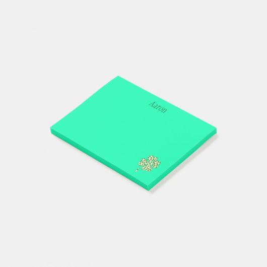 Green Vier Leaf Clover Post-it® Notes (Schuin)