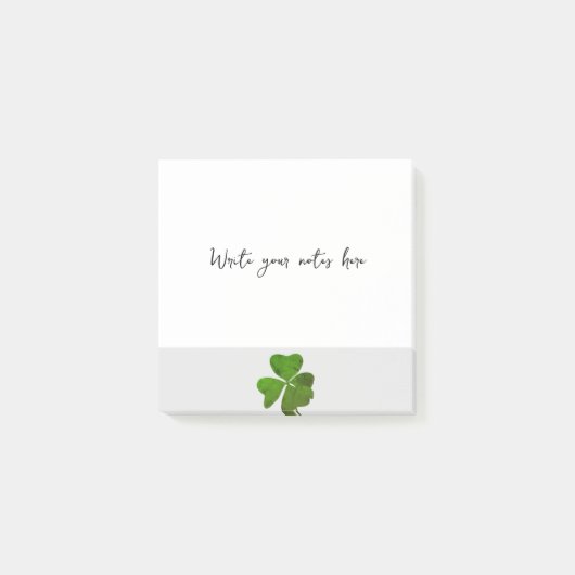 Green Vier Leaf Clover Post-it® Notes (Voorkant)
