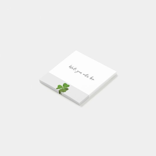 Green Vier Leaf Clover Post-it® Notes (Schuin)